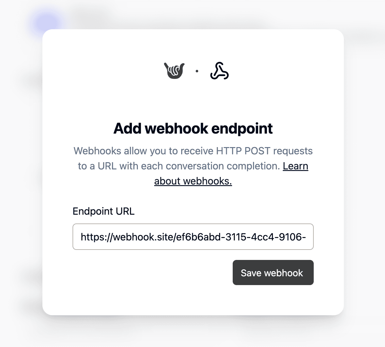 Copy your webhook URL here and click save