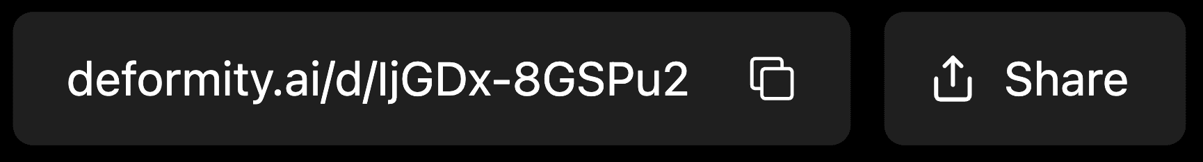Share Buttons at the top-left corner of the designer