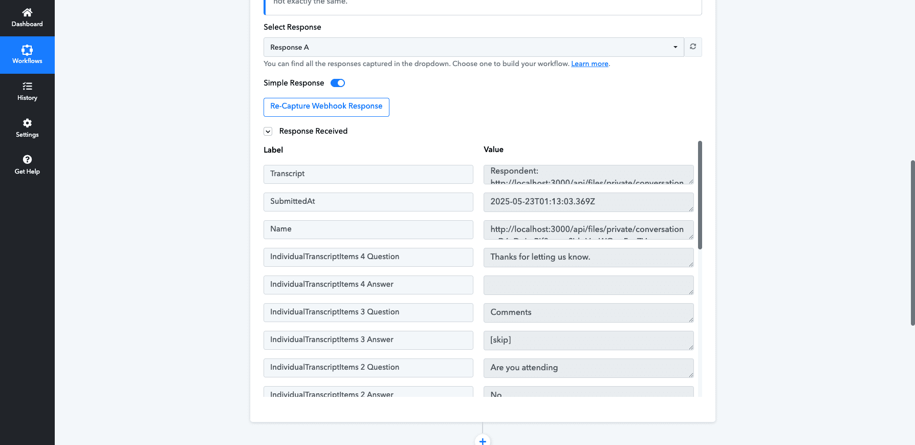 Test values inside of Pabbly