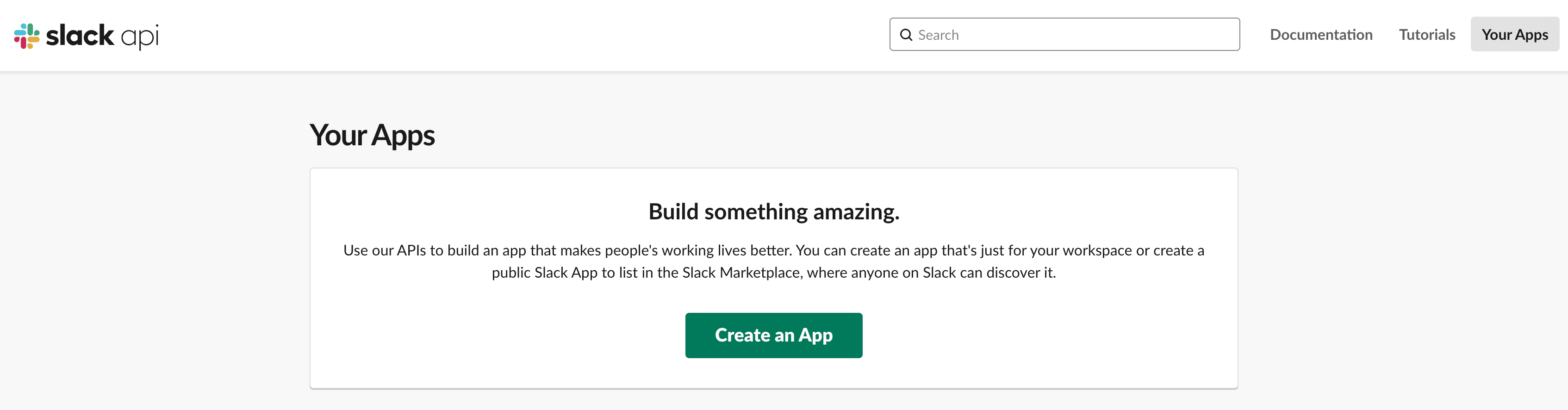 Create a new Slack app