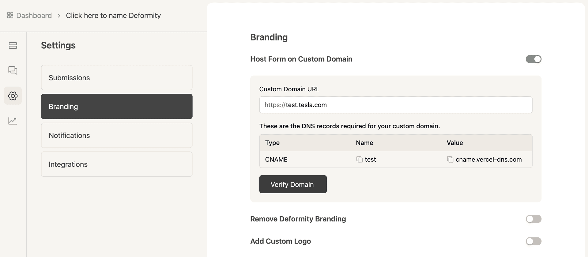 DNS records example