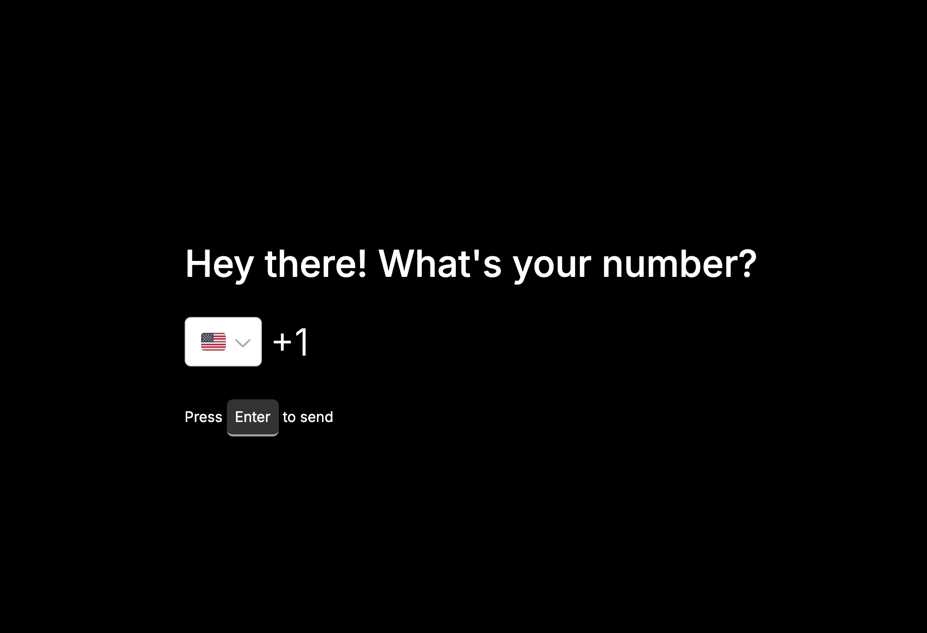 An example of the phone number question type