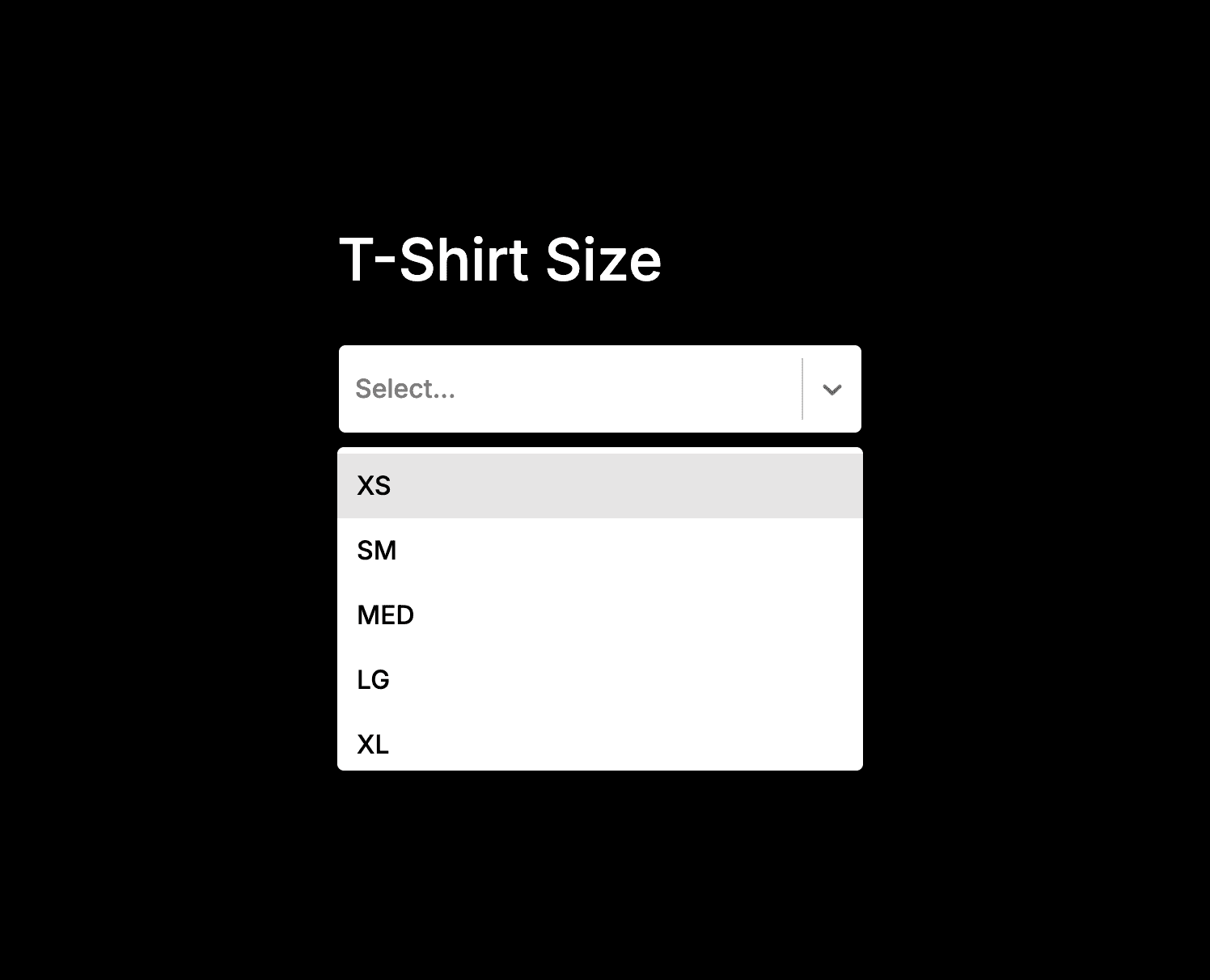 An example of a dropdown field in Deformity