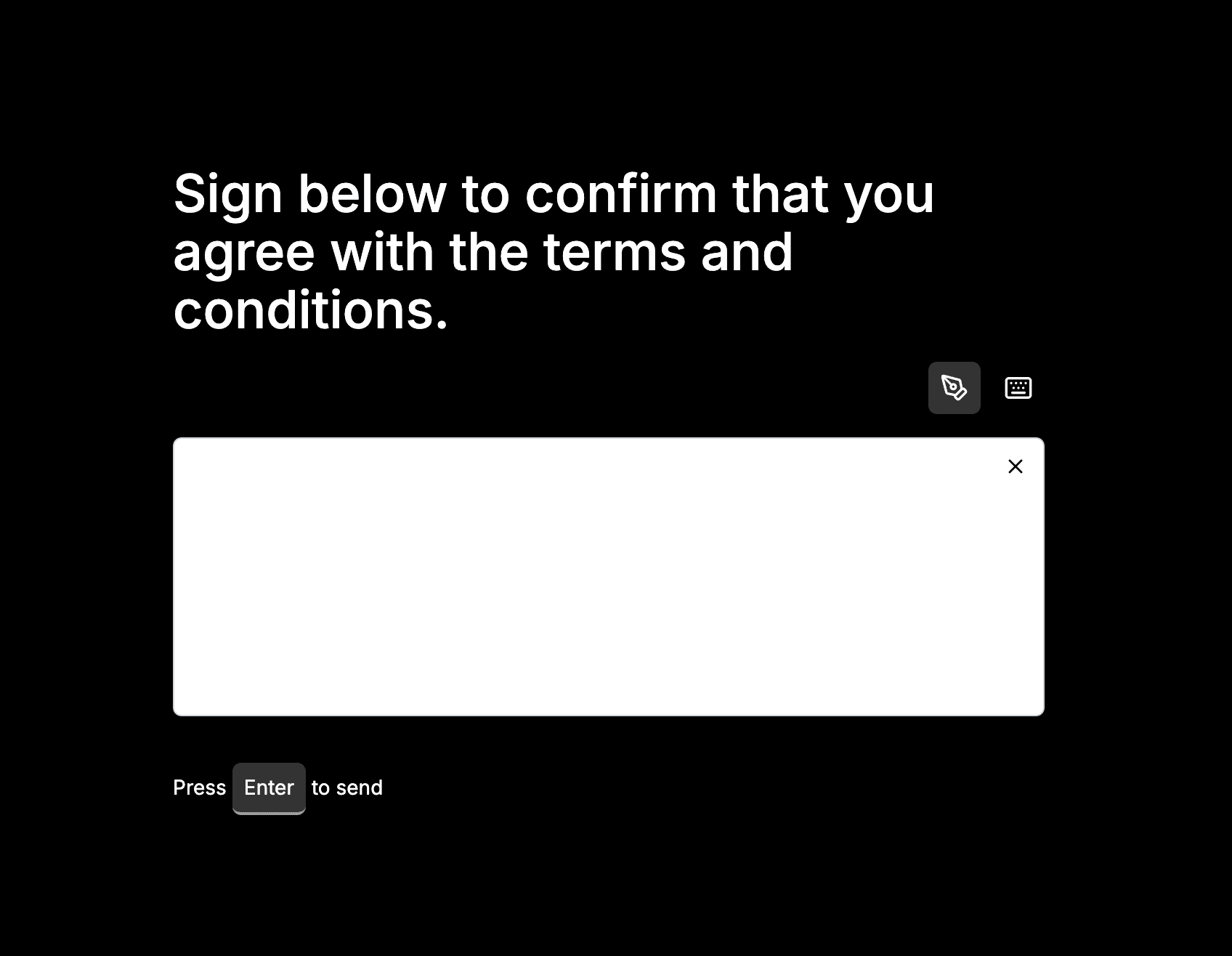 An example signature question type
