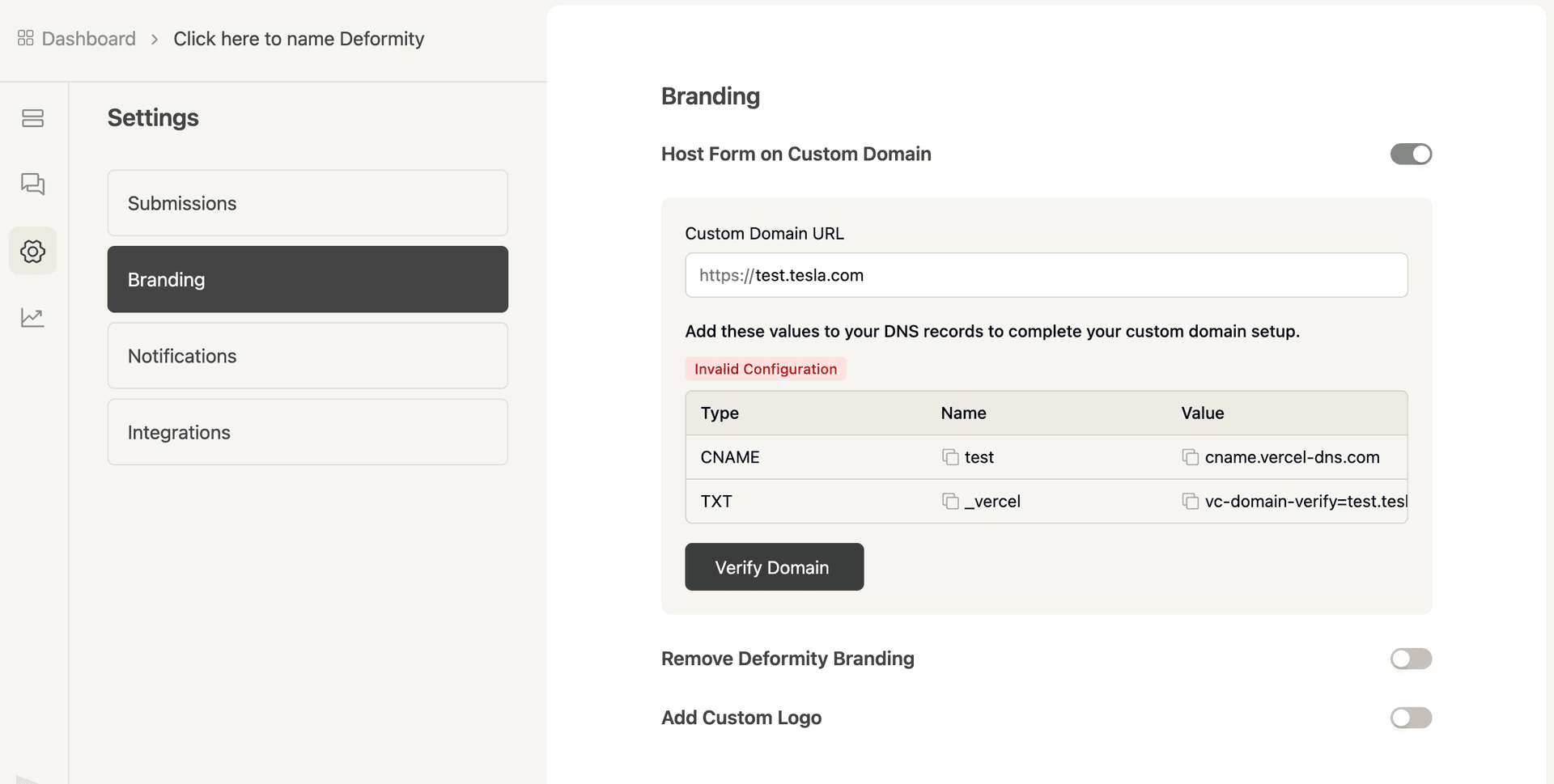 Additional TXT DNS record required