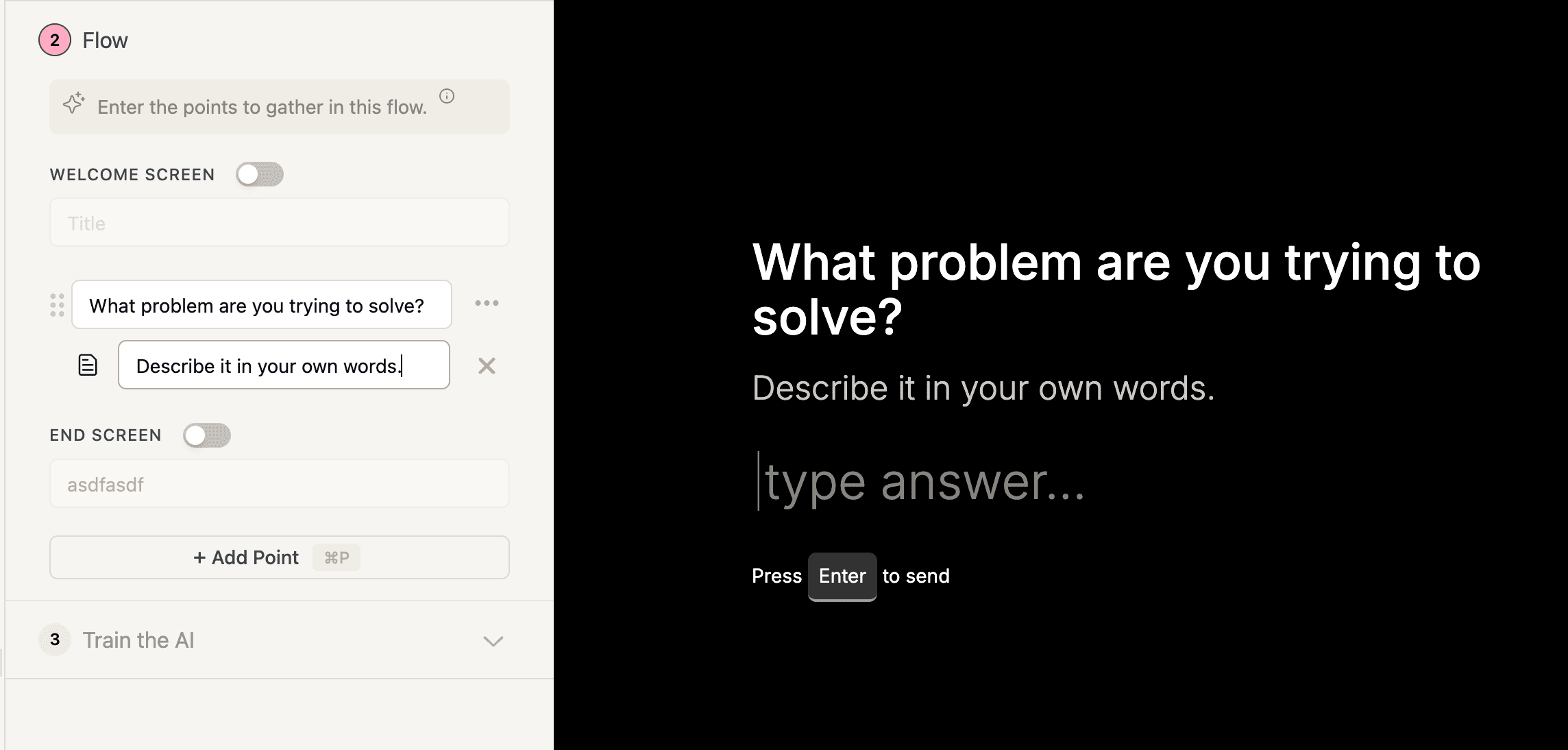 The question description inside of a form