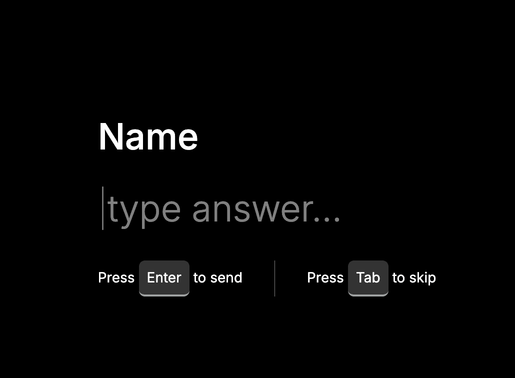 When optional, a new button will appear to skip