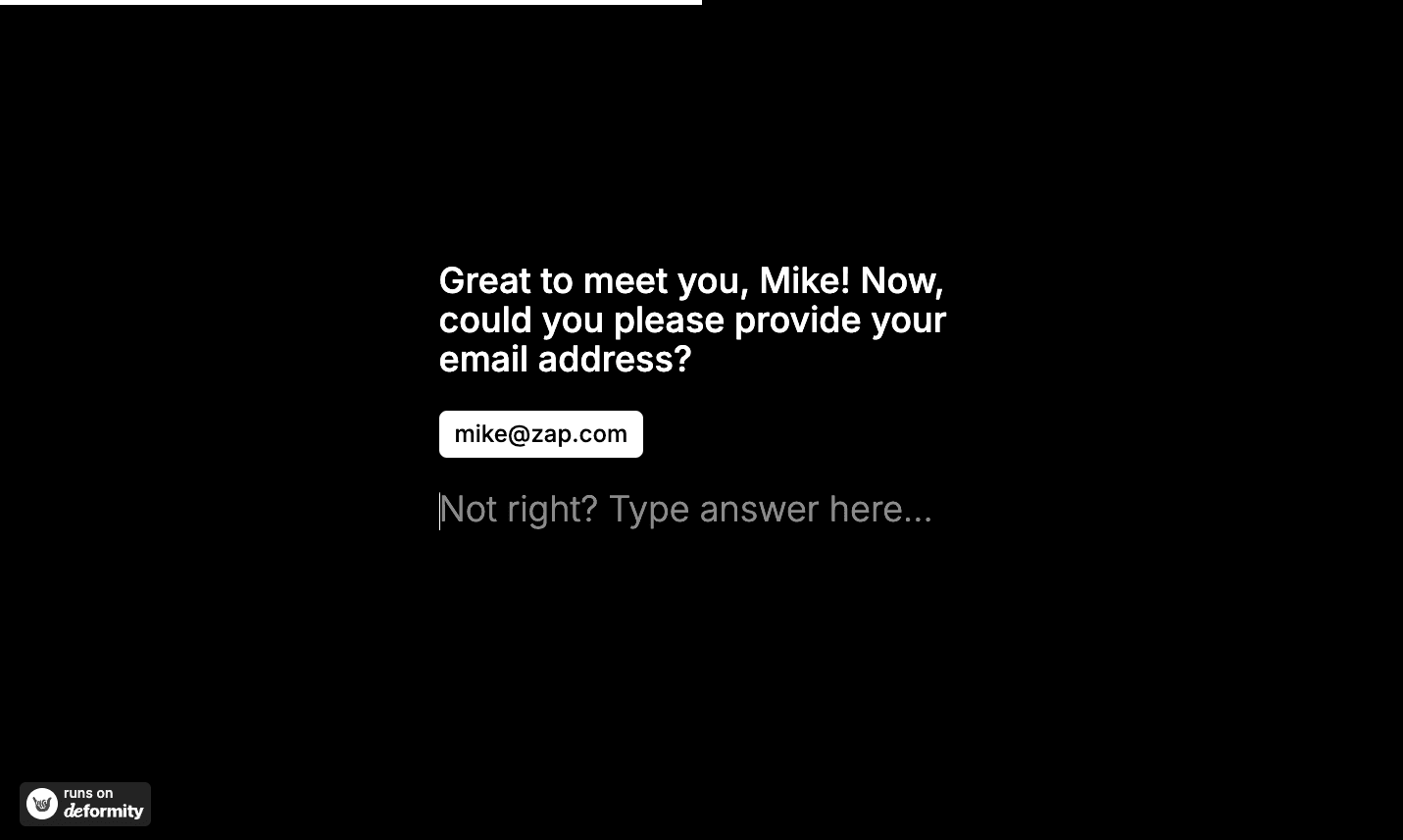 An example of prefilled answers shown in a Conversation