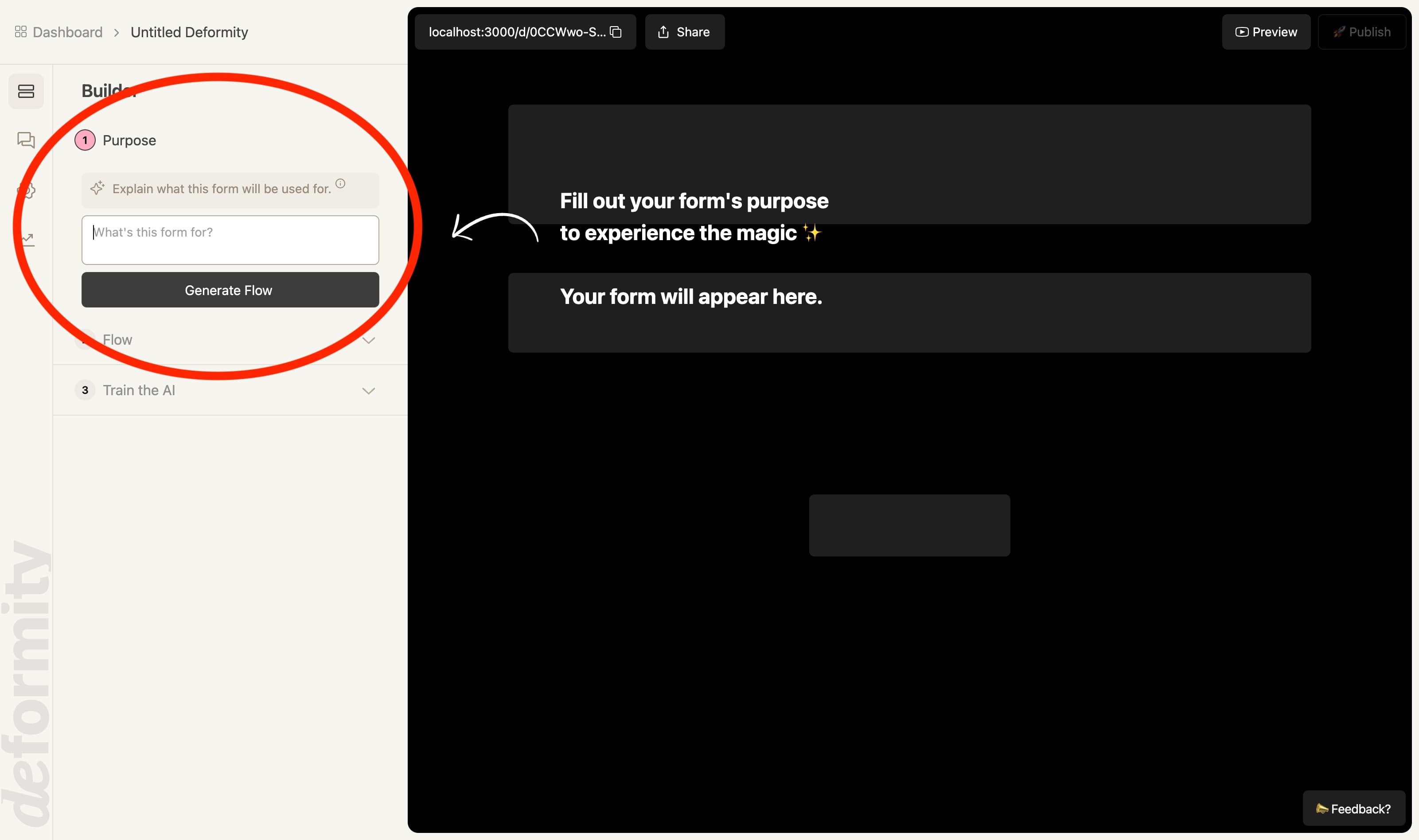 Fill out the purpose of your deformity being as specific as possible