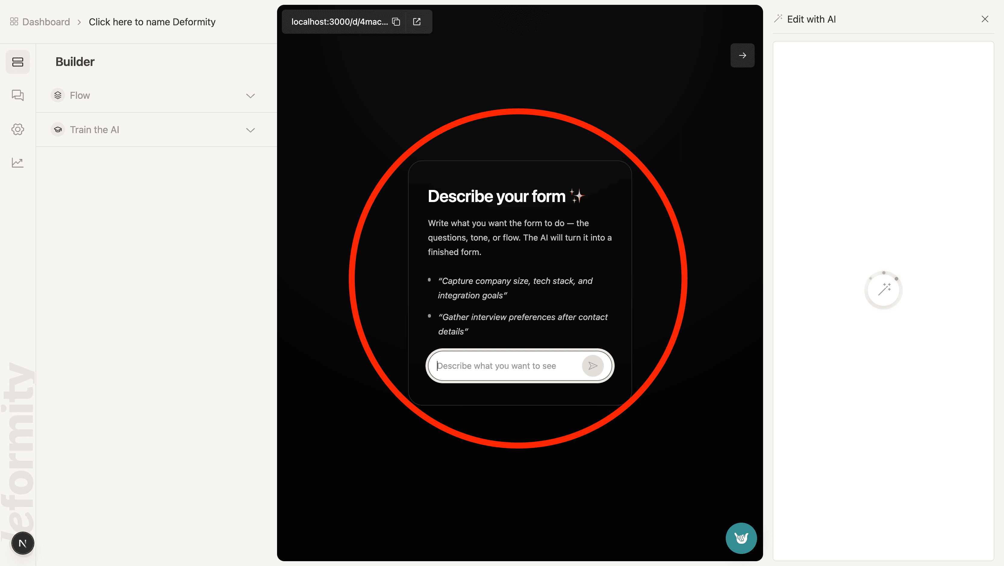 Fill out the purpose of your deformity being as specific as possible