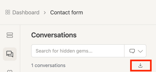 Export icon below the search bar