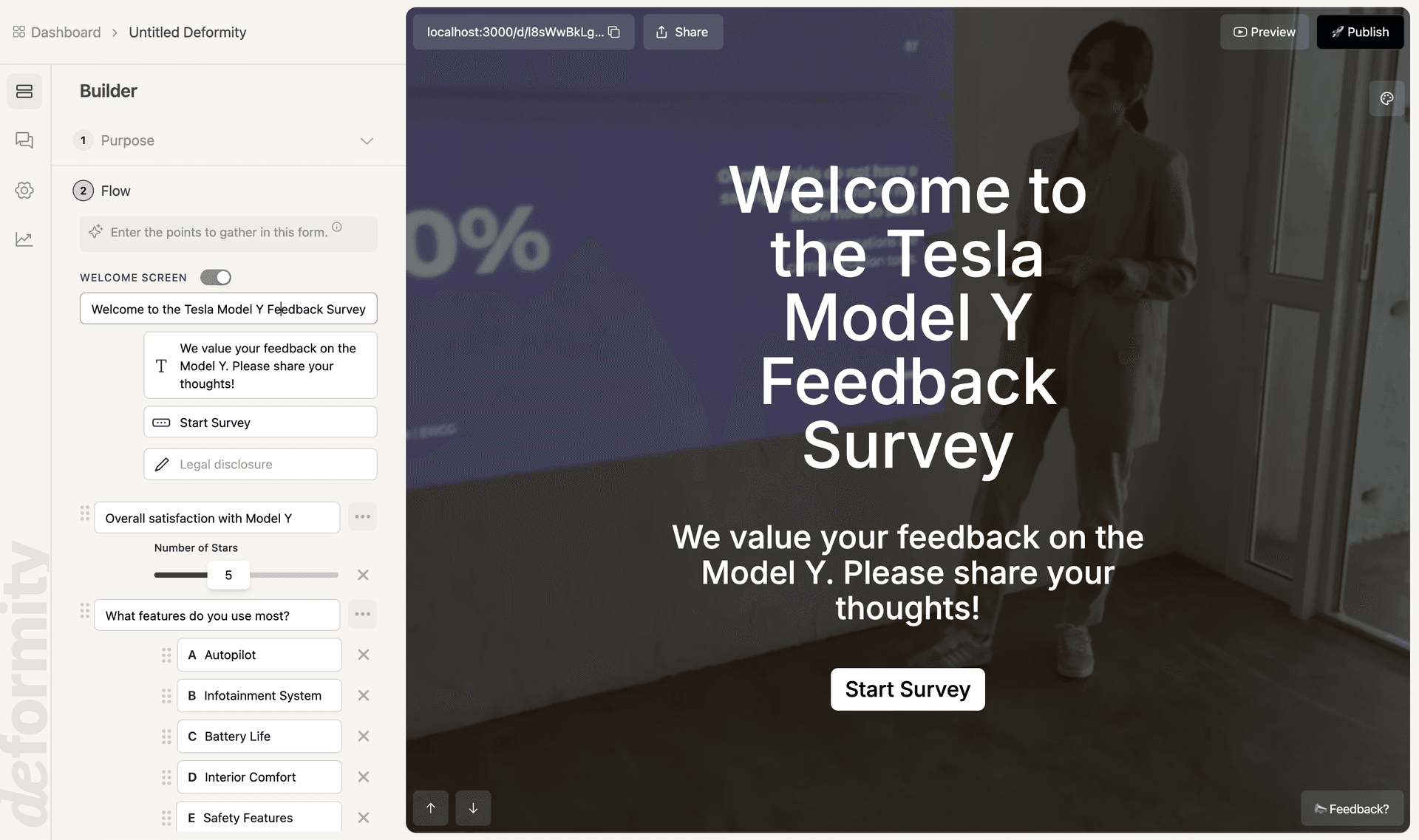 The points created with your form