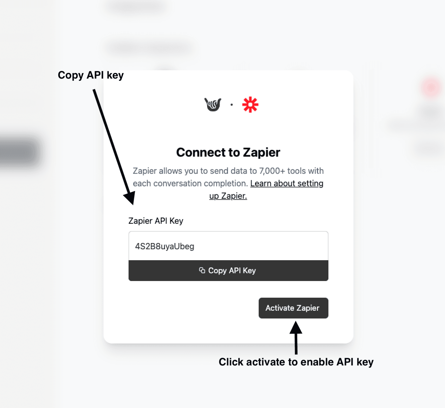Generating and copying your Deformity API key